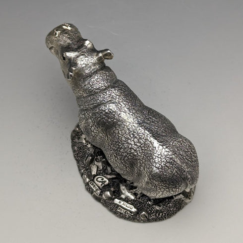 UK Country Artists Sterling Silver Sculpture Hippopotamus Figurine 120g